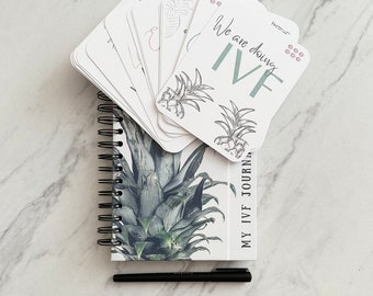 Diario de FIV y conjunto de tarjetas de hitos: organizador de tratamientos de fertilidad