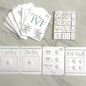Cartes jalons FIV avec chiffres velcro // Cadeau de soins de FIV // Cartes photo // Cartes jalons mémoire FIV // Cadeau fertilité