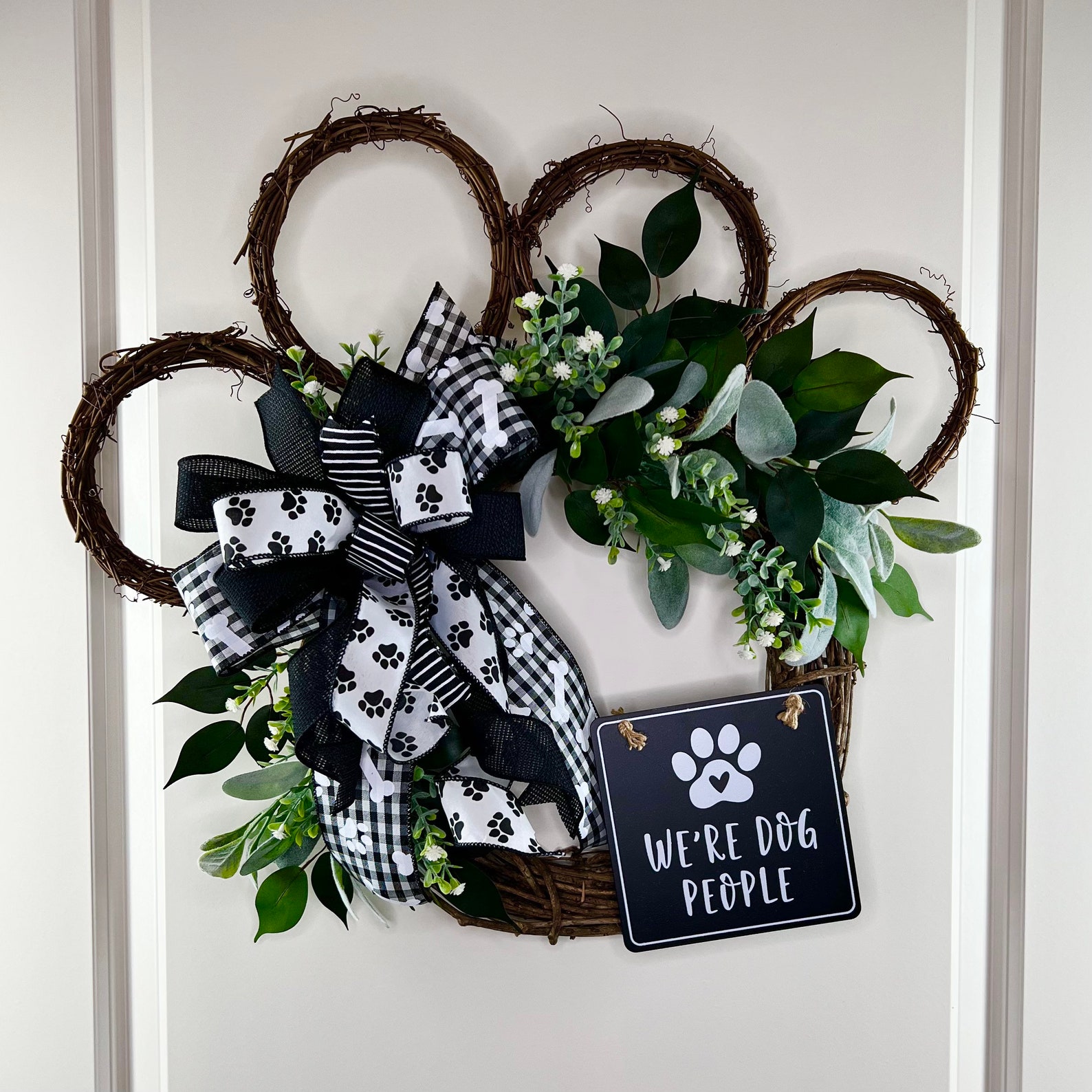 Dog Paw Wreath Grapevine Dog Paw Wreath Dog Paw Wreath With - Etsy