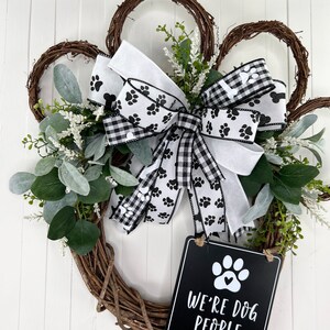 Dog Paw Wreath, Grapevine Dog Paw Wreath, Dog Paw Wreath With Lambs Ear ...