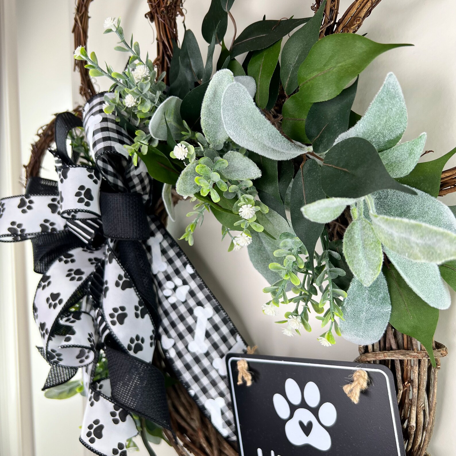 Dog Paw Wreath Grapevine Dog Paw Wreath Dog Paw Wreath With - Etsy
