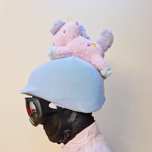 In stock now! Purple Unicorn Uni Size Ski Helmet Cover, Motorcycle Helmet Cover, Bike Helmet Cover,