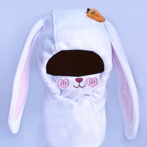 White Bunny Skimütze, Skihelm Mütze, Motorradhelm Mütze, Uni Größe