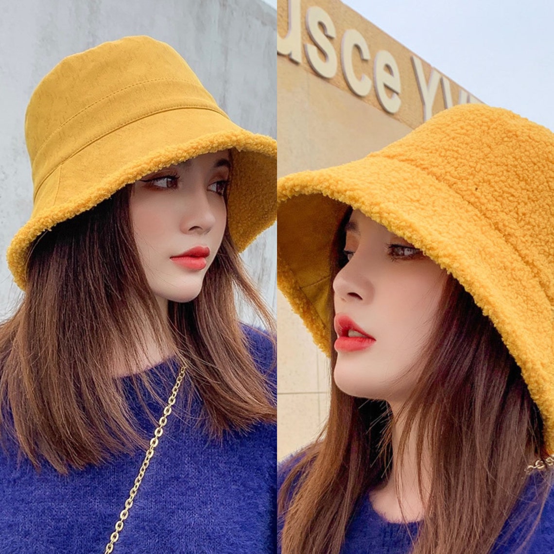 Sherpa Bucket Hats Reversible Bucket Hat Bucket Hat for Etsy