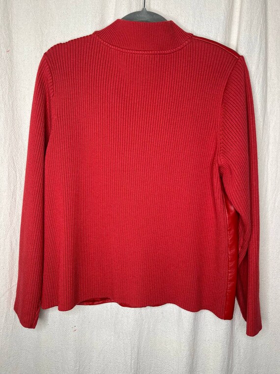 Vintage 1990s Pendleton Red Leather Merino Wool B… - image 4