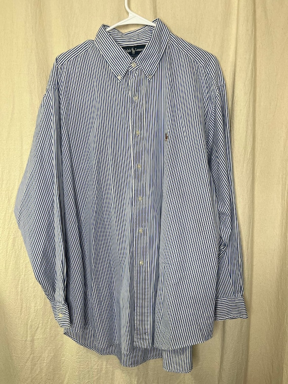 Vintage 1990s Ralph Lauren Yarmouth Blue Stripe Bu