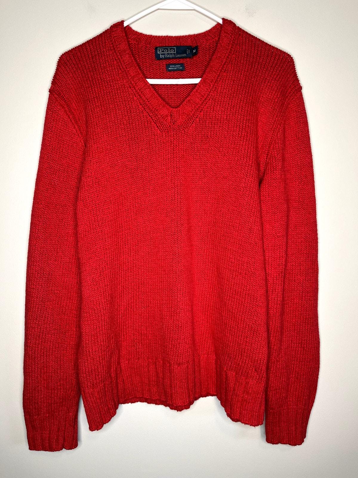 トップス Double RL 90s Linen V Neck Knit Double RL 90s Linen V Neck Knit