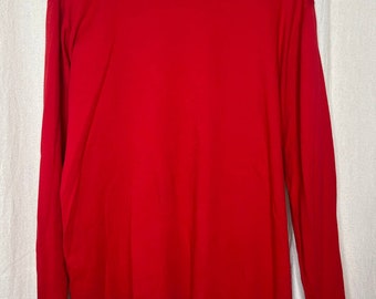 Vintage 1990s St. Johns Bay Christmas Red Holiday Festive Turtleneck Sweater XL
