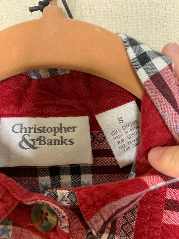 Vintage 1990s Christopher & Banks Patriotic Plaid… - image 2