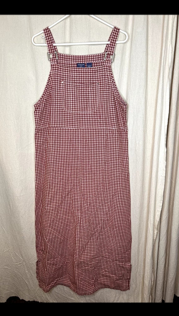 Vintage 1990s Mountain Lake Red Gingham Plaid Coqu