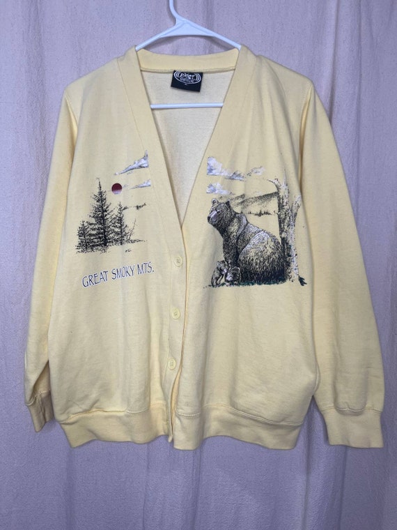 Vintage 1980s Exist Yellow Great Smoky Mountains T