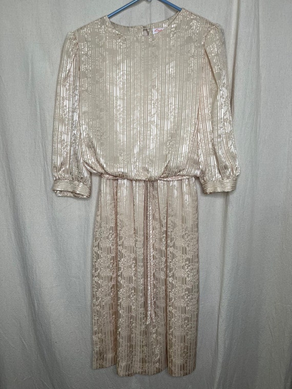 Vintage 1980s Lady Carol Cream Liquid Satin Strip… - image 1