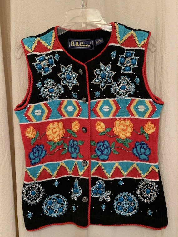 Vintage 1990s BellePointe Western Aztec Rodeo Flor