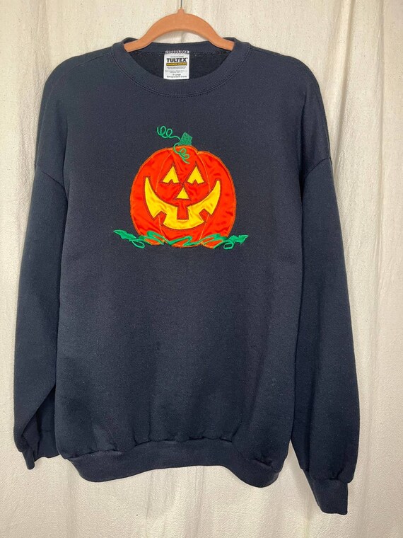 Vintage 1980s Tultex Halloween Pumpkin Spooky Fall