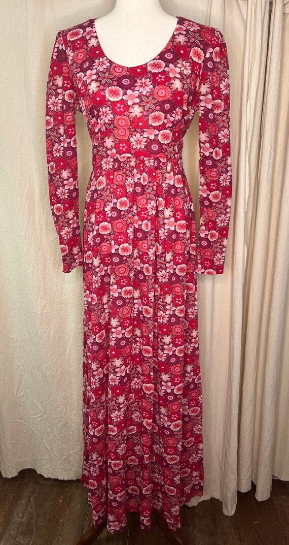 Vintage 1970s Lane Bryant Tall Shop Tie Back Floral Boho Hippie Maxi Dress M Etsy