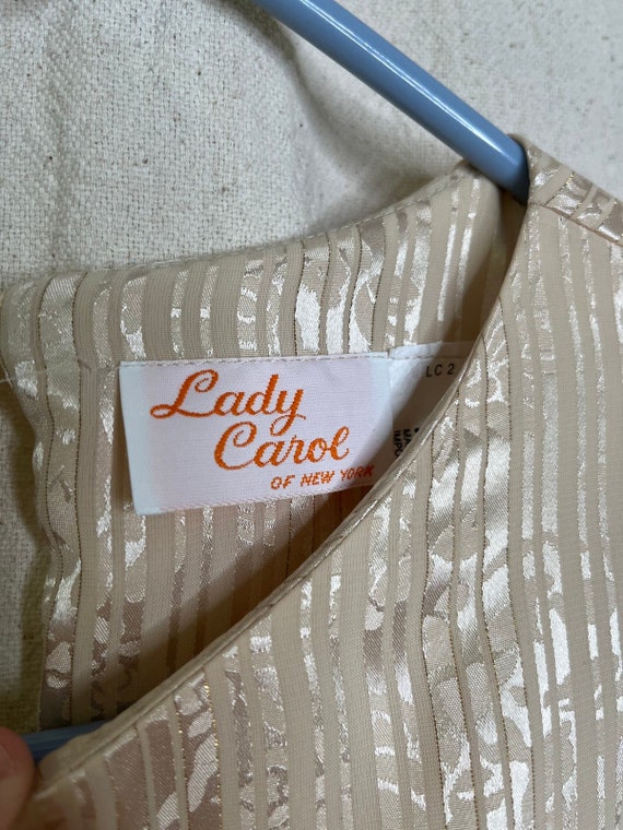 Vintage 1980s Lady Carol Cream Liquid Satin Strip… - image 2