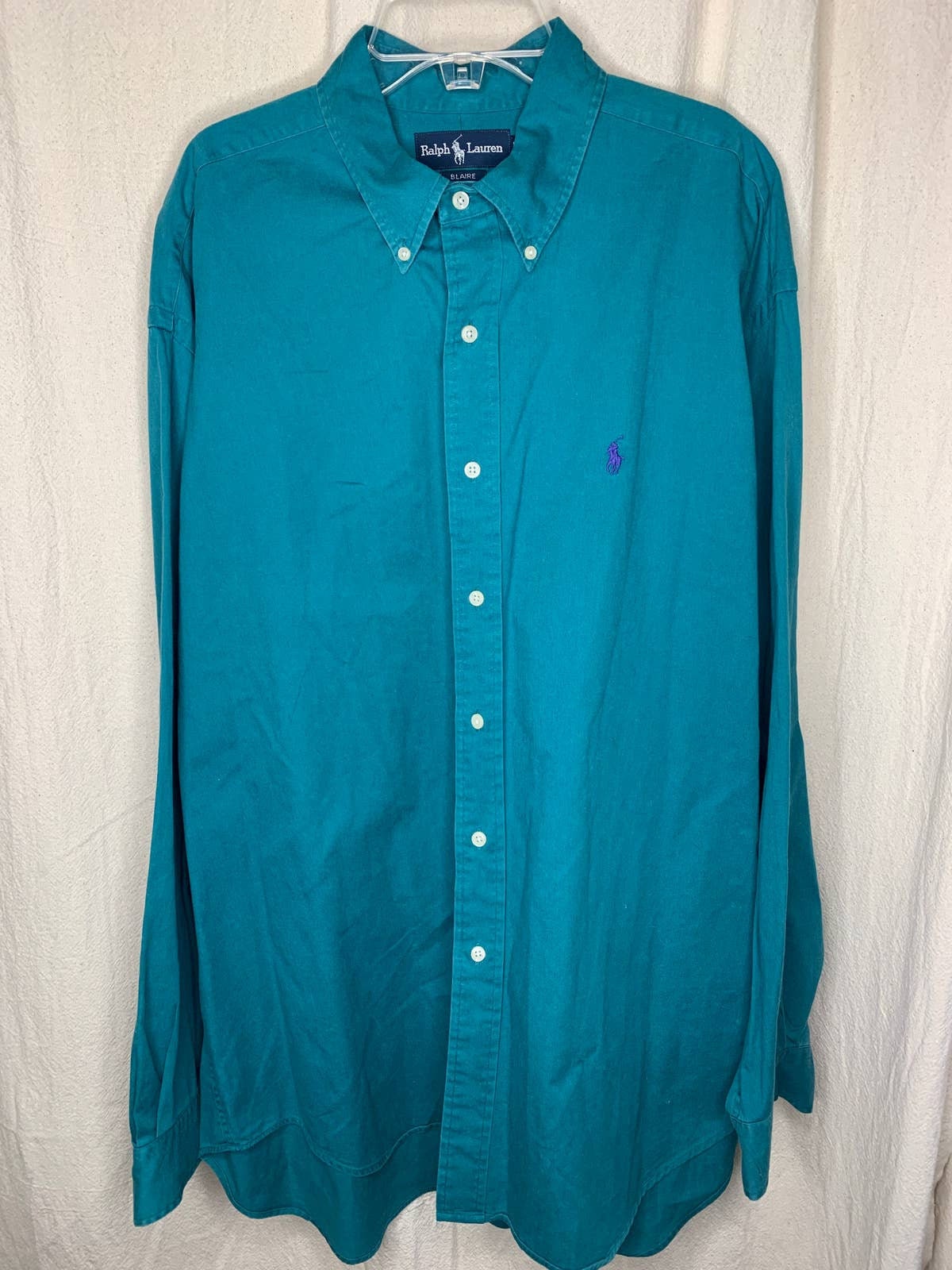 Vintage 1990s Polo Ralph Lauren Blaire Teal Green Thick Flannel Shacket  Shirt M