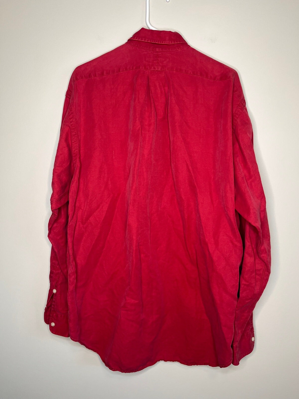 Vintage 1990s Ralph Lauren Blake Silk Linen Red Minimalist