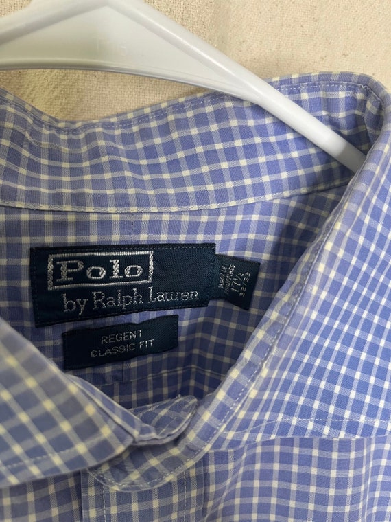 Vintage 1990s Polo Ralph Lauren Regent Blue Check… - image 2