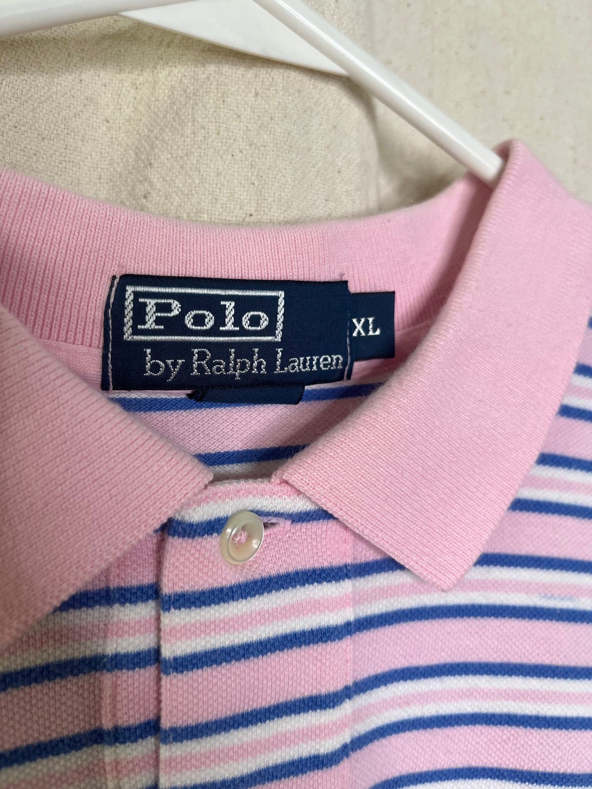 Vintage 1990s Polo Ralph Lauren Pink Blue Preppy Stripe Vintage 1990s Polo Ralph Lauren Pink Blue Preppy Stripe