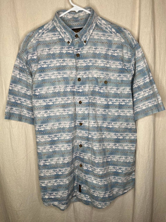 Vintage 1990s Woolrich John Rich Aztec Fishing Gra