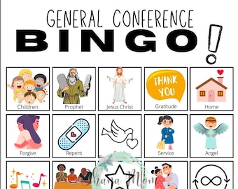General Conference Bingo / LDS General Conference Bingo / General Conference Activities for Kids / General Conference Games