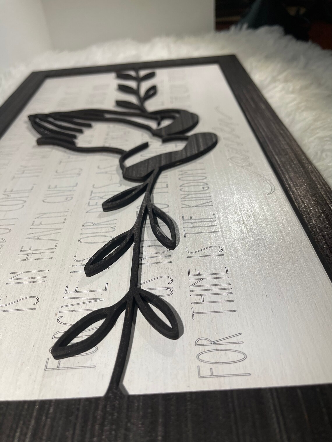 The Lords Prayer Signchristian Wall Decor Wood Church Sign Etsy