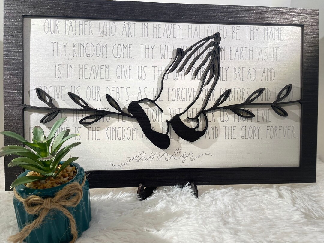 The Lords Prayer Sign,christian Wall Decor, Wood Church Sign, Religious Wall Art, Our Father