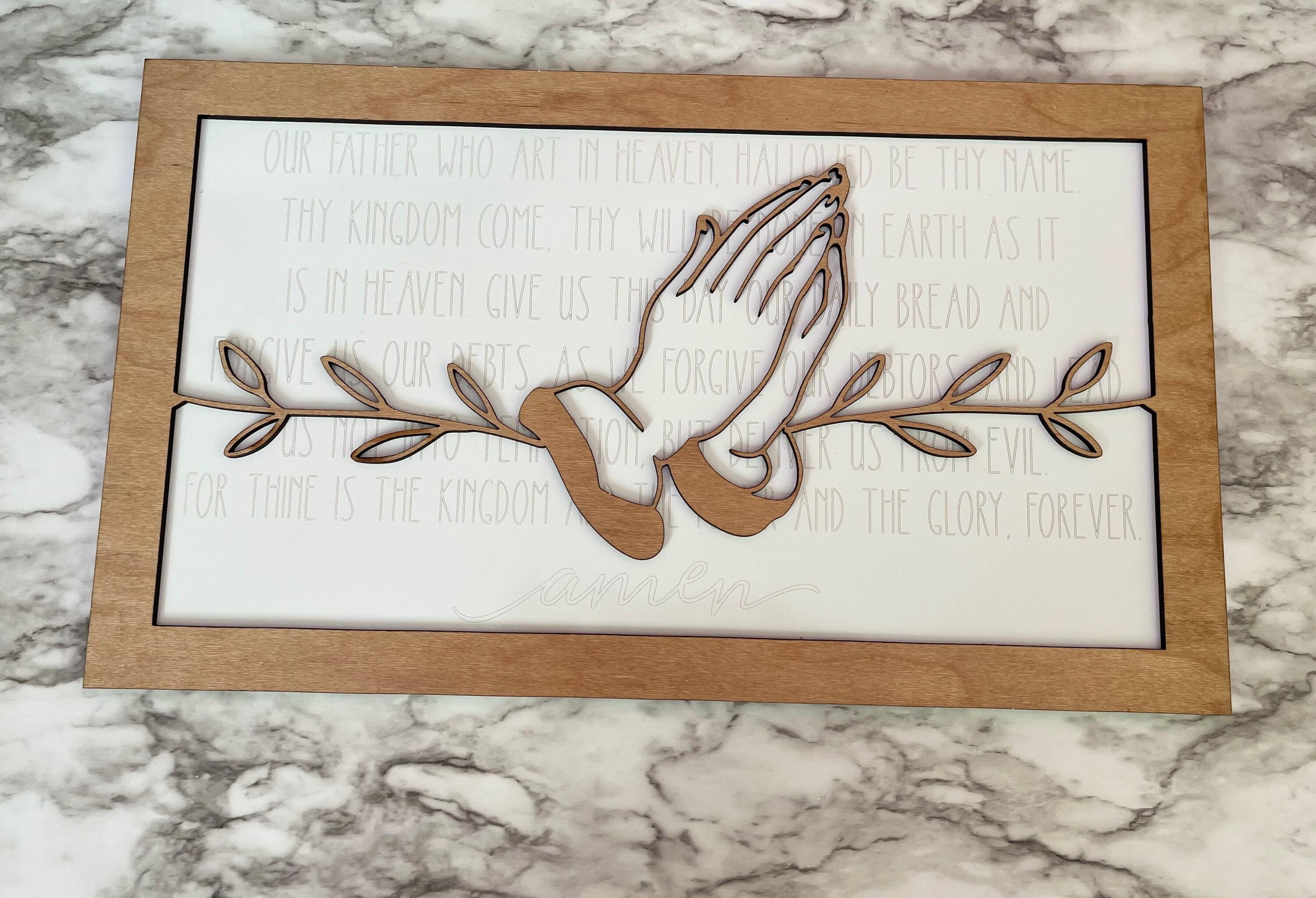 The Lords Prayer Signchristian Wall Decor Wood Church Sign Etsy