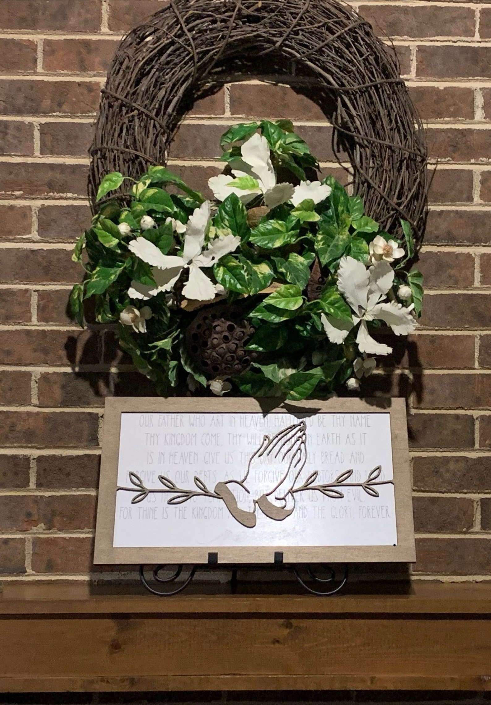 The Lords Prayer Signchristian Wall Decor Wood Church Sign Etsy