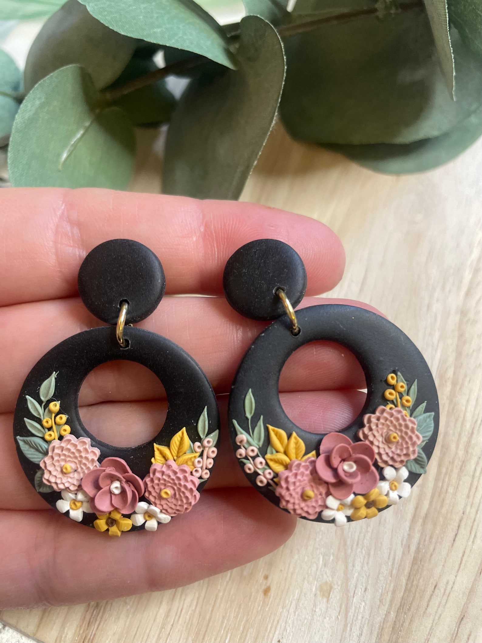 Spring Flower Hoops - Etsy