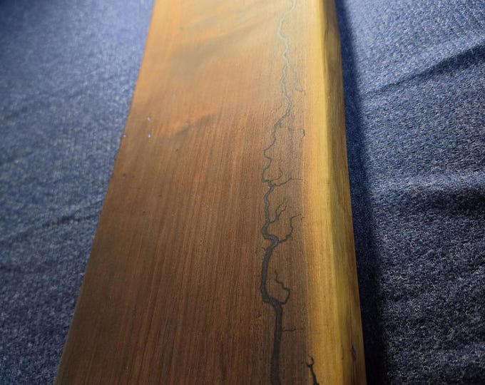 Custom thick Black walnut cutting/cheese board shocked & filled with multi purple epoxy