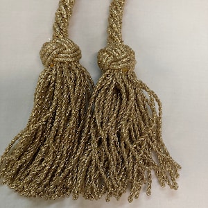 Italienisches Seil in gold metallic mit Quasten