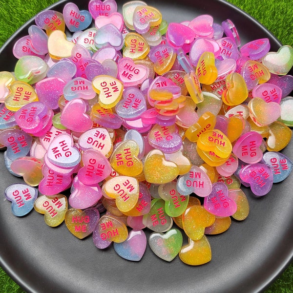 Mixed Simulation Mini Rainbow Heat Hug Me Resin Charms Pendant for Jewelry Making DIY Earrings Necklace Accessories Fake Food Decoration