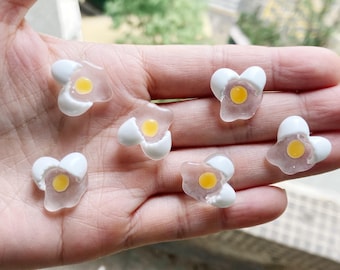 SImulation Fried Egg Flatback Resin Cabochon Mini Fake Food Scrapbooking Phone Deco DIY Fridge Magnet accessories