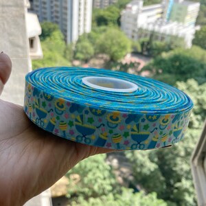 22mm Boy or Girl Cartoon Character Printed Grosgrain Ribbon party decoration X-01115