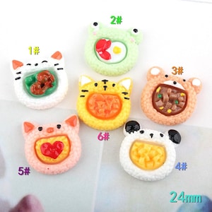 New Resin Hand painted Mixed Lovely animal cake Flatback Cabochon Scrapbook Kawaii DIY Embellishments Accessories