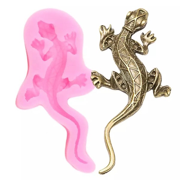 Lizard Gecko Silicone Molds DIY Baby Birthday Cake Decorating Tools Animal Fondant Mould Candy Clay Chocolate Gumpaste Moulds