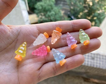 Glow in the Dark Christmas Tree Resin Charms: DIY Craft Supplies
