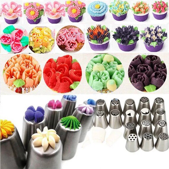 Dessert-Spritzen-Set Aus Edelstahl – 6 Tüllen, Für Kuchen, Cupcakes & Kekse