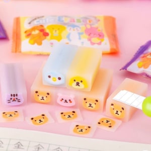 1pcs Kawaii Animals Pencil Erasers Cute Cartoon Rubber Erasers School Correctors Korean Stationery Writing Tools Office Supplies