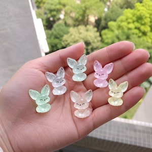 Glow in the Dark Mini Fox Resin Cabochons: DIY Craft Supplies