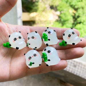 Mixed Glow in the dark Cute Panda Animals charm resin Resin fluorescent Cabochon DIY Craft Supplies Phone Decor Material Hair Accessories