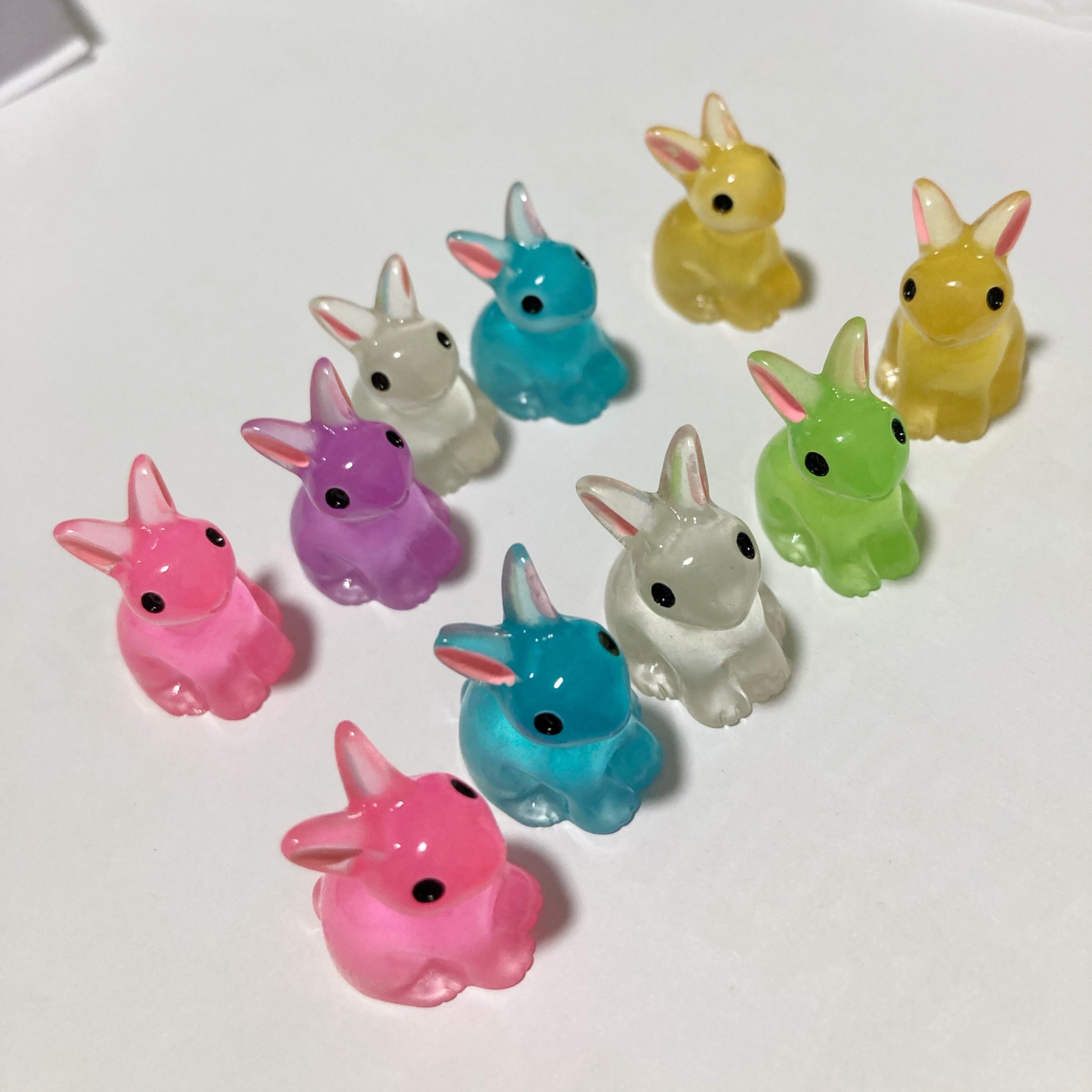 Mixed Glow in Dark Cute Rabbit Bunny Charm Resin Resin Fluorescent ...