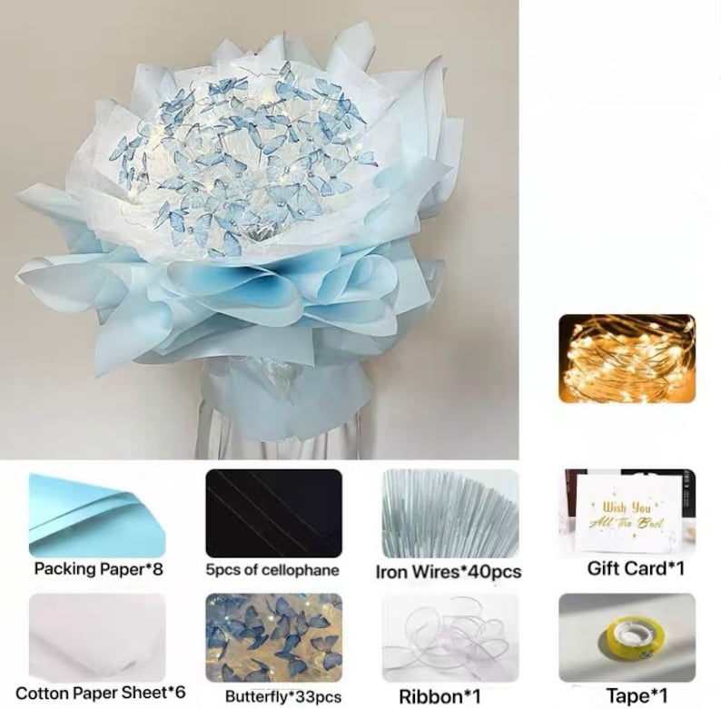 DIY Set Butterfly Bouquet DIY Kit Set Nupcial Butterfly Etsy México