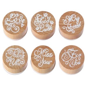 1 Pcs/lot Vintage Wishes Round Wooden Rubber Stamps For DIY Scrapbooking  Decoration Embossing Craft