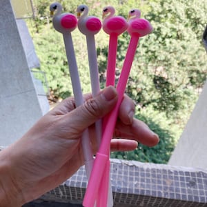 Kawaii Flamingo Ballpoint Pen Gel Pens Kawaii School Supplies Stationery, Kid Crafts