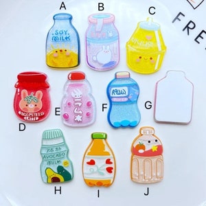 New Cute Acrylic Beautiful Mini Soft Drink Flat Back Cabochon Scrapbook Kawaii DIY Embellishments Accessories L22