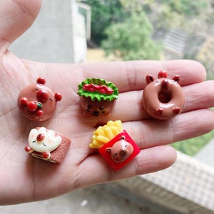 Resin Kawaii Sweet Cake Hamburger fries roll egg cake Flatback Cabochon for Diy Jewelry Making Accessories Resin Flatback Embellishments