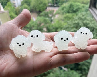 Glow in the Dark Resin Dog Charm: DIY Craft Supplies (27mm)